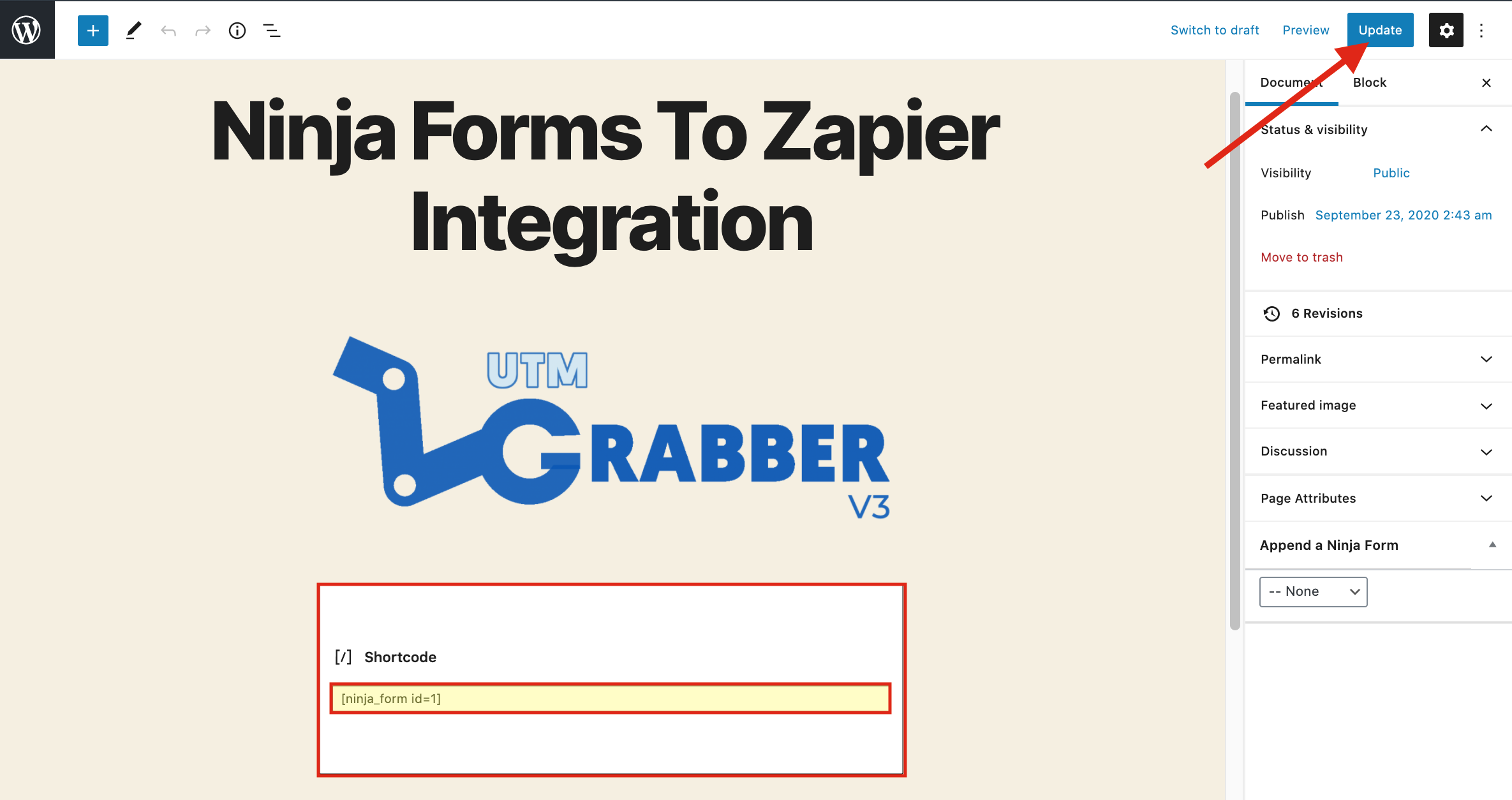 NF 11-)Paste Your Shortcode and Publish.png