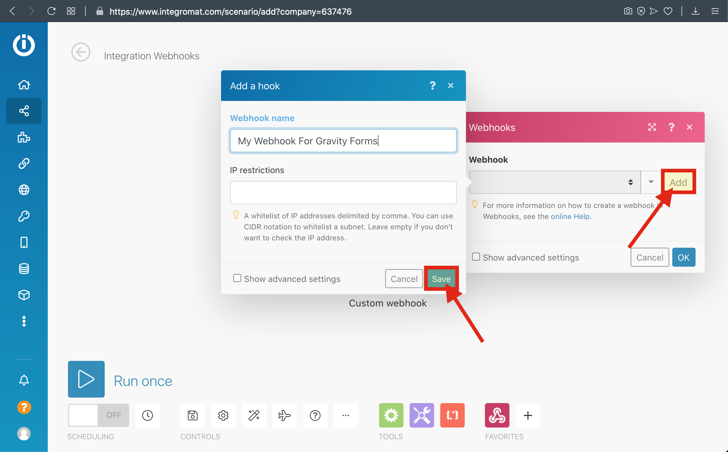 GFINT 4-)Click Add and Enter your Webhook Name then save it.png